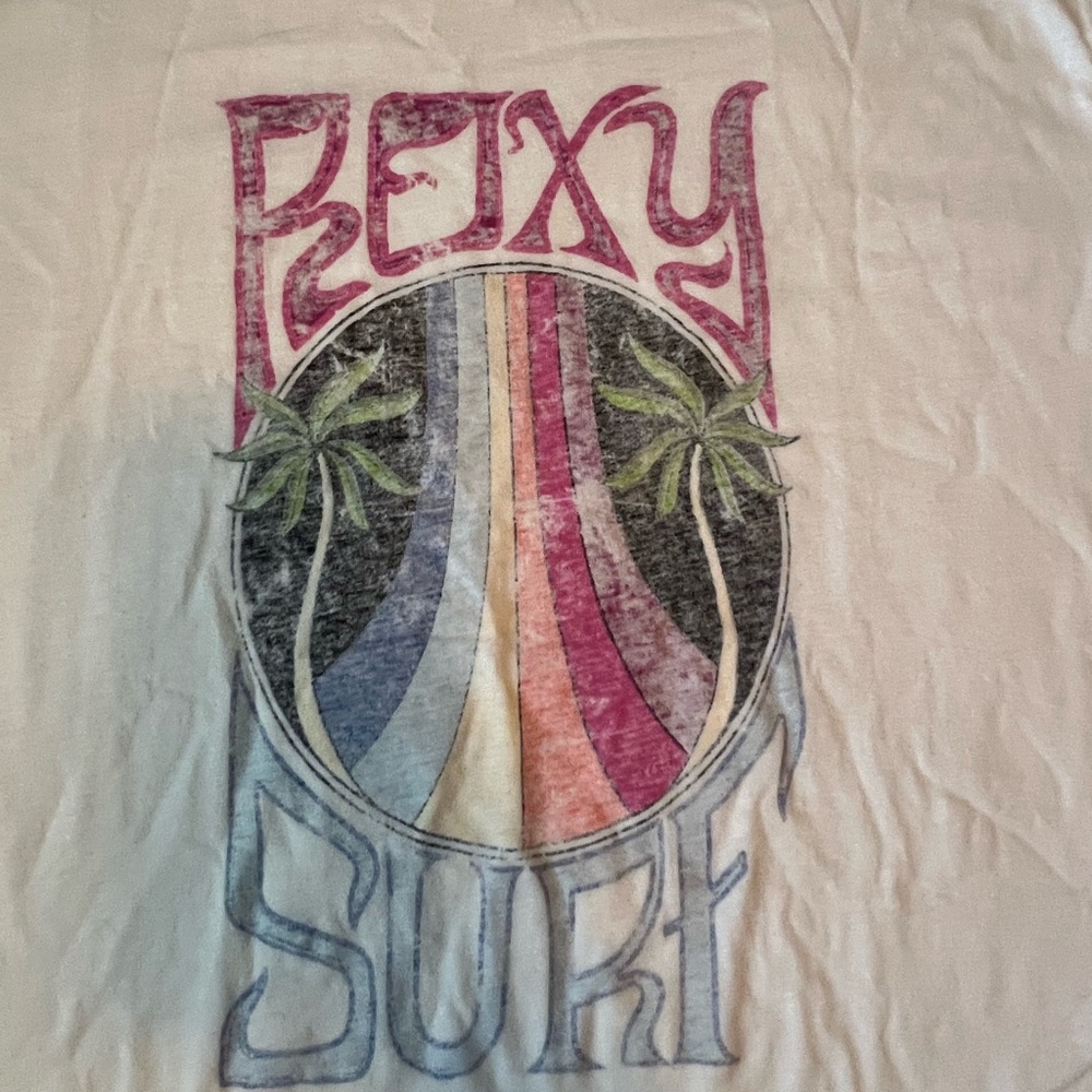 Roxy Oversized Graphic Swimsuit Coverup Tee, Vintage White, Size M (NWT) - Picture 4 of 7